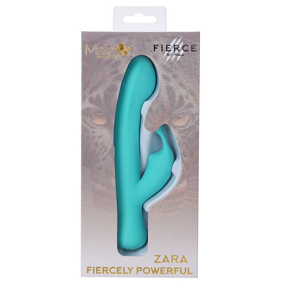 Maia ZARA - Teal - Teal 17.1 cm USB Rechargeable Rabbit Vibrator - Mr and Mrs D's