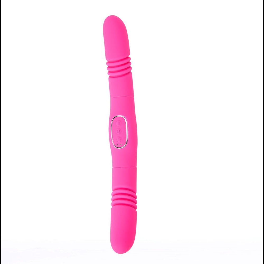 Maia ZENA - Pink - Pink 35.5 cm USB Rechargeable Dual Thrusting Double Ended Vibrator - VIBRATORS - Mr and Mrs D's