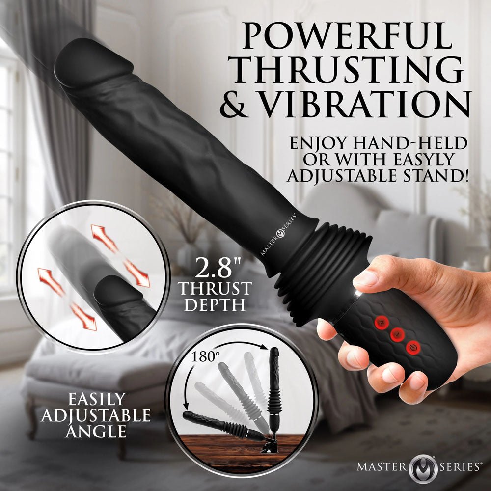 Master Series Ultimate Power Pounder - Black 30 cm USB Rechargeable Thrusting Vibrator - VIBRATORS - Mr and Mrs D's