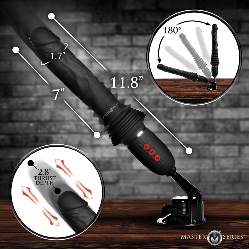 Master Series Ultimate Power Pounder - Black 30 cm USB Rechargeable Thrusting Vibrator - VIBRATORS - Mr and Mrs D's