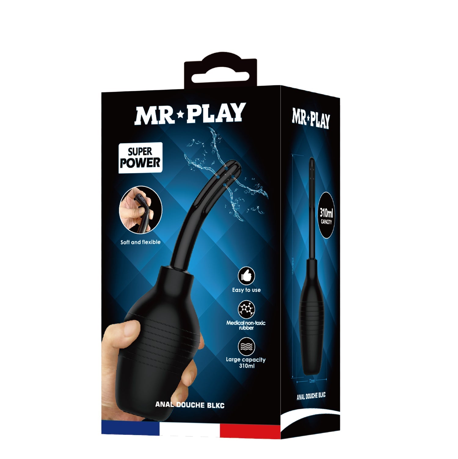 MR PLAY Anal Douche - Black - Black Unisex Douche - 310 ml Capacity - Mr and Mrs D's