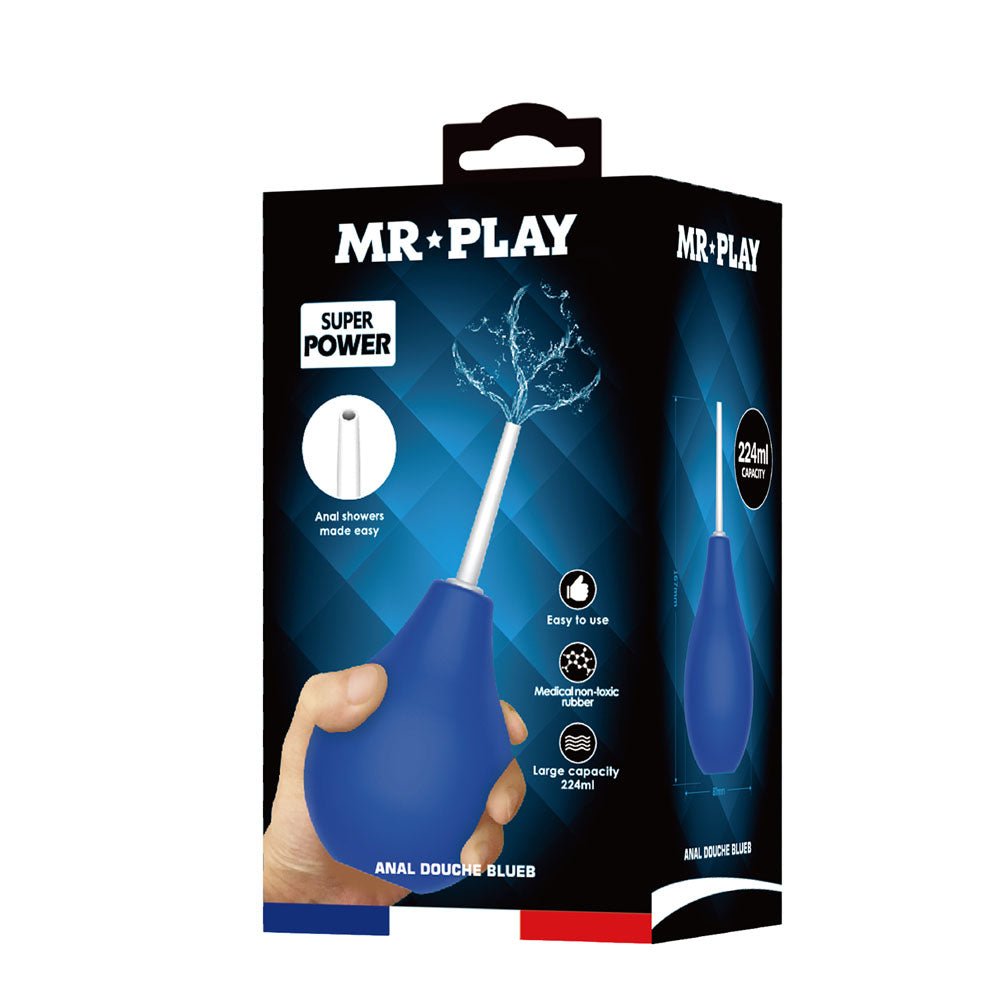MR PLAY Anal Douche - Blue - Blue Unisex Douche - 224 ml Capacity - Mr and Mrs D's