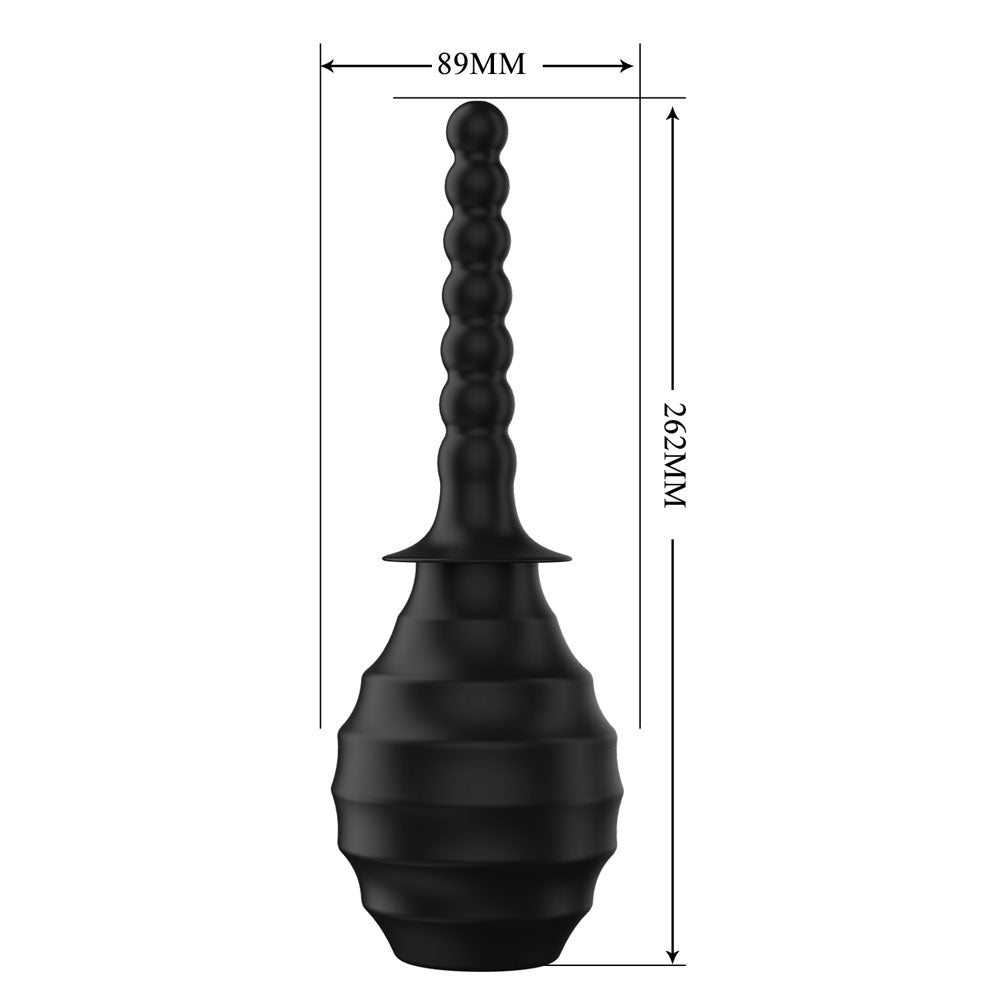 MR PLAY Anal Douche M7 - Black - Black Unisex Douche - 330 ml Capacity - Mr and Mrs D's