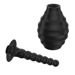 MR PLAY Anal Douche M7 - Black - Black Unisex Douche - 330 ml Capacity - Mr and Mrs D's