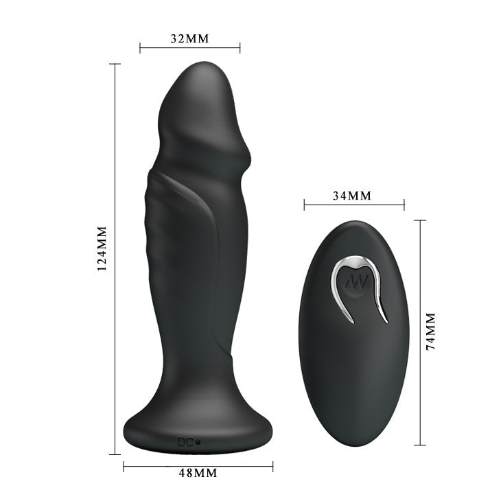MR PLAY Powerful Vibrating Anal Plug - Black 12.4 cm USB Rechargeable Vibrating Anal Plug with Remote - Mr and Mrs D's