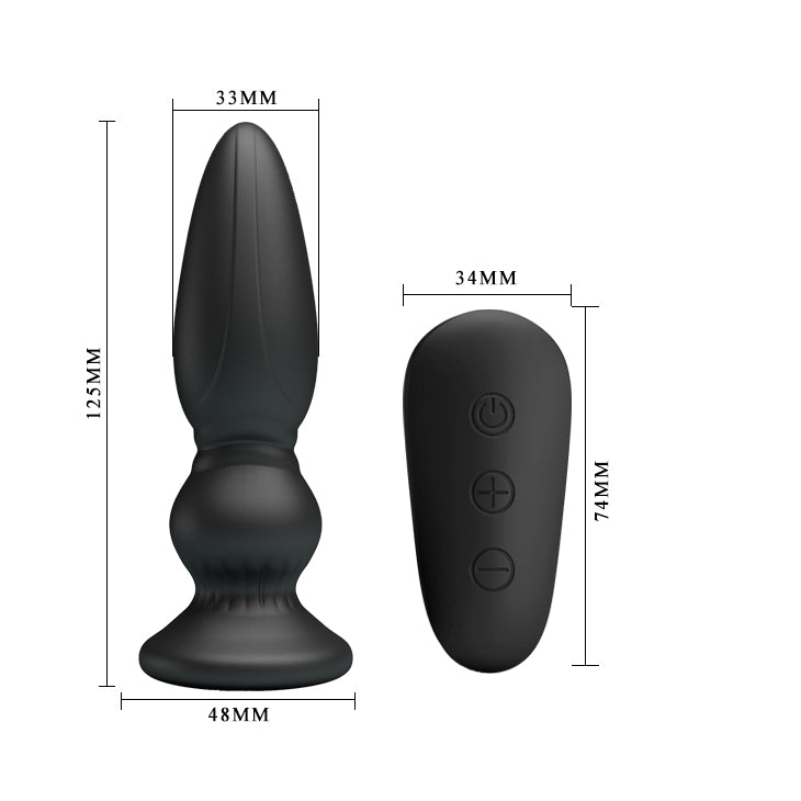 MR PLAY Powerful Vibrating Anal Plug - Black 12.5 cm USB Rechargeable Vibrating Anal Plug with Remote - Mr and Mrs D's