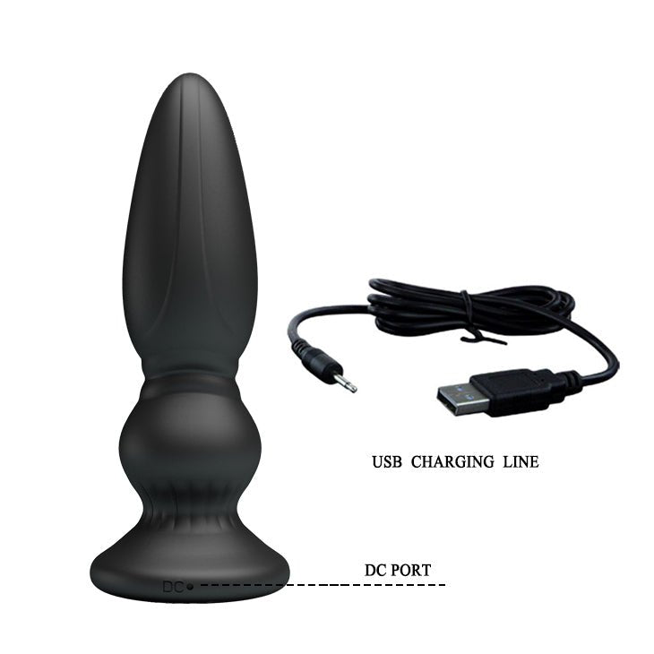 MR PLAY Powerful Vibrating Anal Plug - Black 12.5 cm USB Rechargeable Vibrating Anal Plug with Remote - Mr and Mrs D's