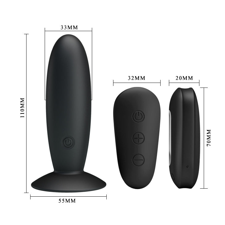 MR PLAY Remote Control Vibrating Anal Plug - Black USB Rechargeable Vibrating Butt Plug with Wireless Remote - Mr and Mrs D's