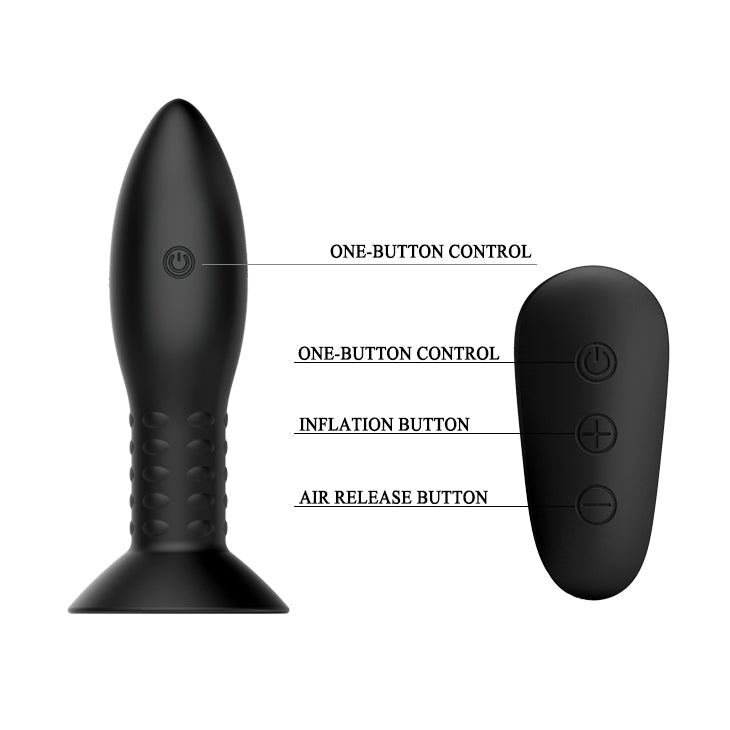 MR PLAY Rotation Beads Anal Plug - Black USB Rechargeable Beaded Butt Plug with Wireless Remote - Mr and Mrs D's