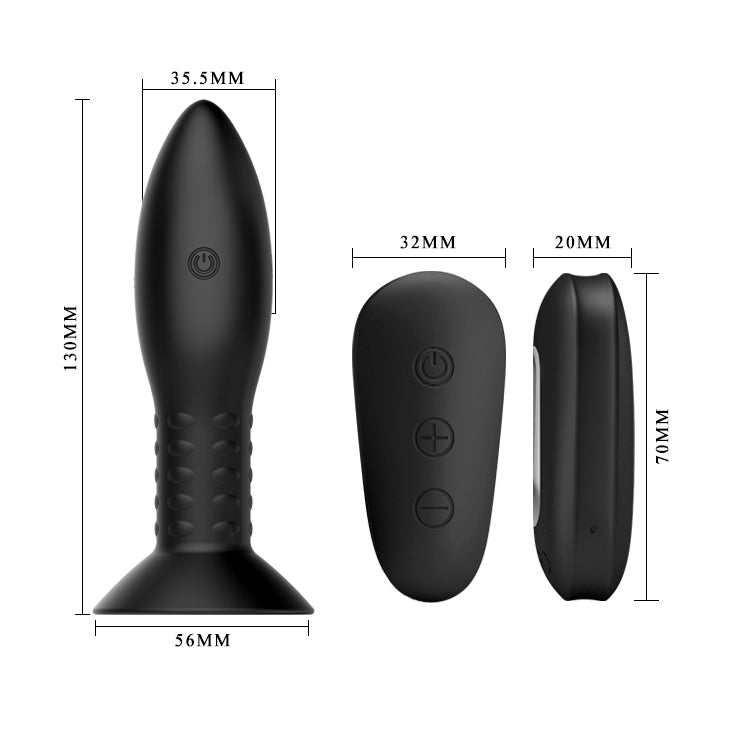MR PLAY Rotation Beads Anal Plug - Black USB Rechargeable Beaded Butt Plug with Wireless Remote - Mr and Mrs D's