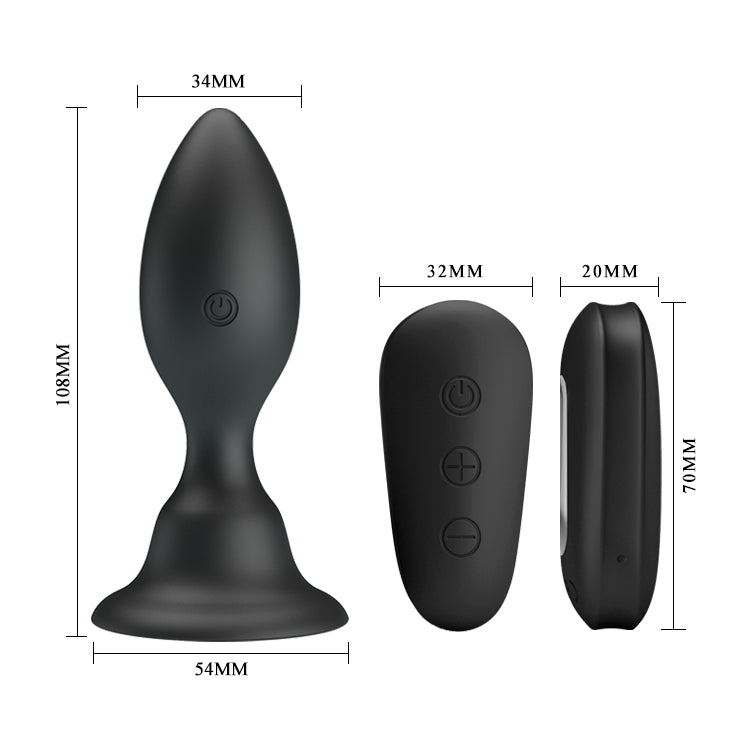 MR PLAY Vibrating Anal Plug - Black 10.8 cm USB Rechargeable Vibrating Butt Plug with Remote - Mr and Mrs D's