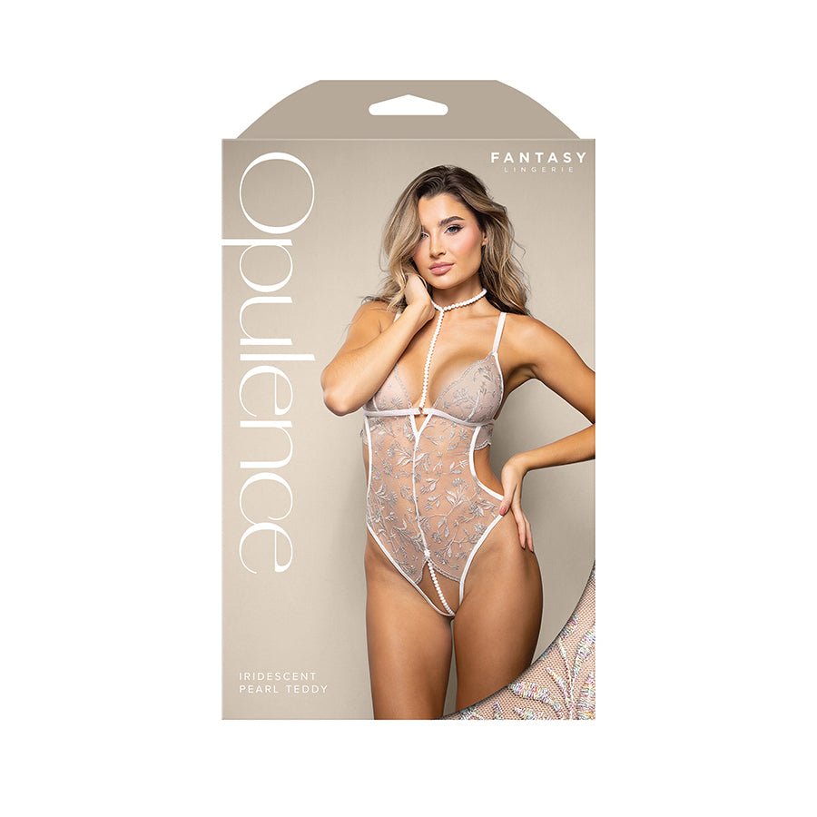 OPULENCE Iridescent Pearl Teddy - White - M/L - Mr and Mrs D's