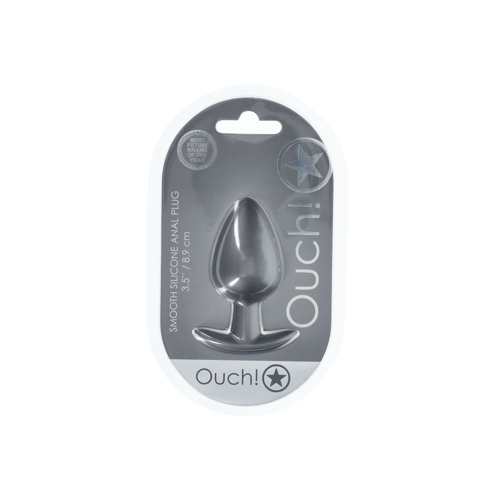 OUCH! Anal Plug - Large - Gun Metal - Gun Metal Grey 8.9 cm Large Butt Plug - ANAL TOYS - Mr and Mrs D's