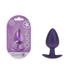 OUCH! Anal Plug - Large - Metallic Purple - Metallic Purple 8.9 cm Large Butt Plug - ANAL TOYS - Mr and Mrs D's