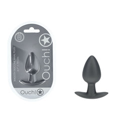 OUCH! Anal Plug - Medium - Gun Metal - Gun Metal Grey 7.9 cm Medium Butt Plug - ANAL TOYS - Mr and Mrs D's