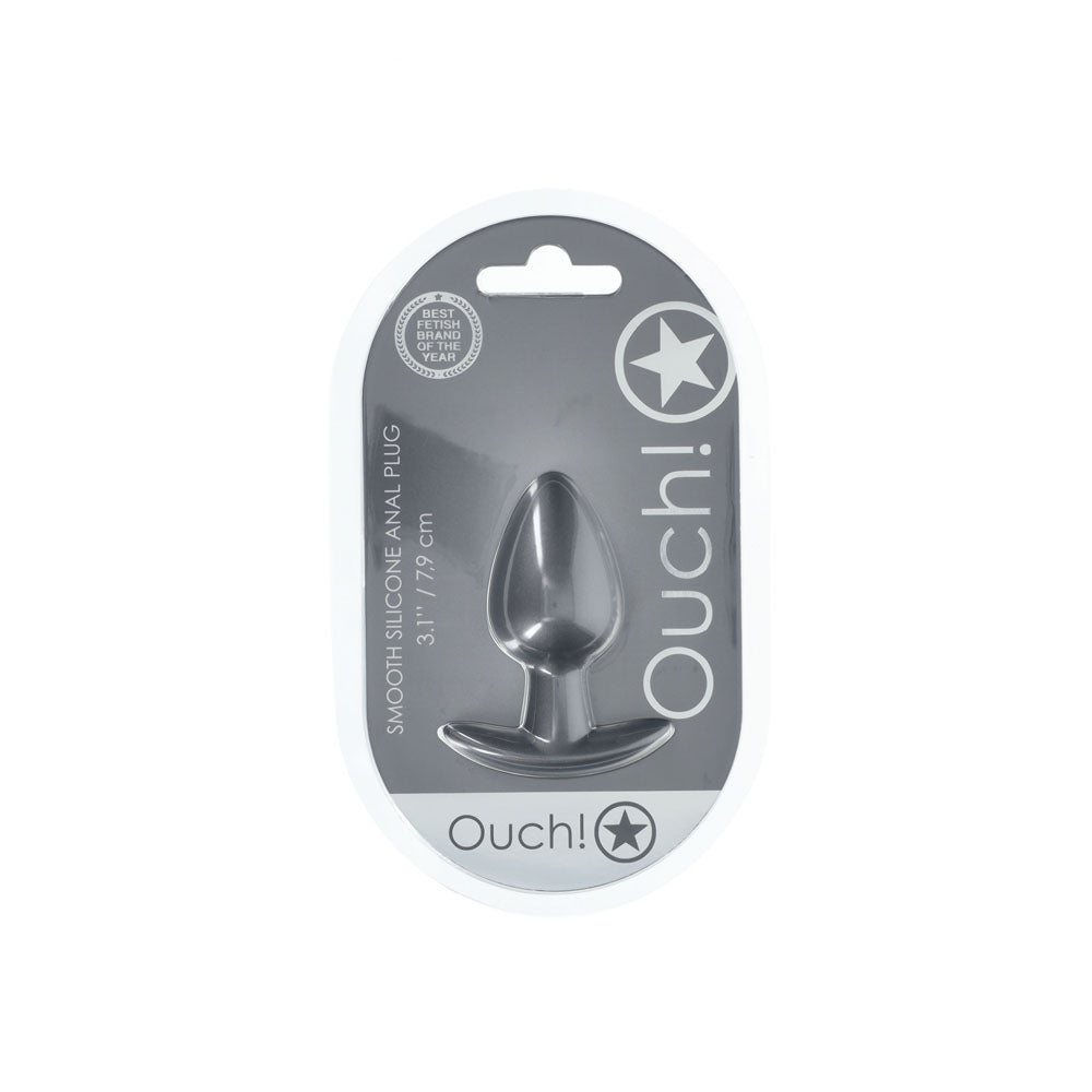 OUCH! Anal Plug - Medium - Gun Metal - Gun Metal Grey 7.9 cm Medium Butt Plug - ANAL TOYS - Mr and Mrs D's