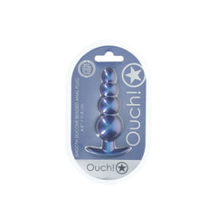 OUCH! Beaded Anal Plug - Metallic Blue - Metallic Blue 11.7 cm Butt Plug - ANAL TOYS - Mr and Mrs D's