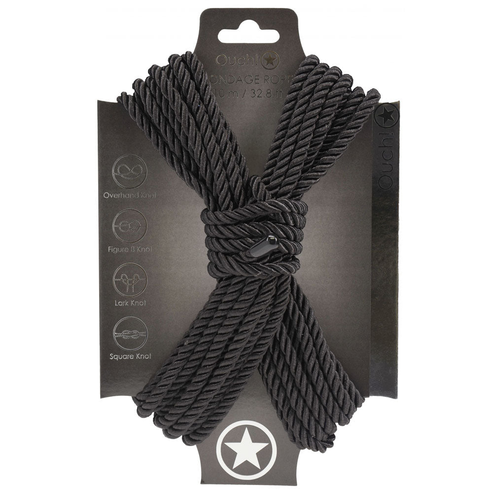 OUCH! Bondage Rope - 10 M - Black - Black Nylon Bondage Rope - 10 metre Length - BONDAGE - TOYS - Mr and Mrs D's