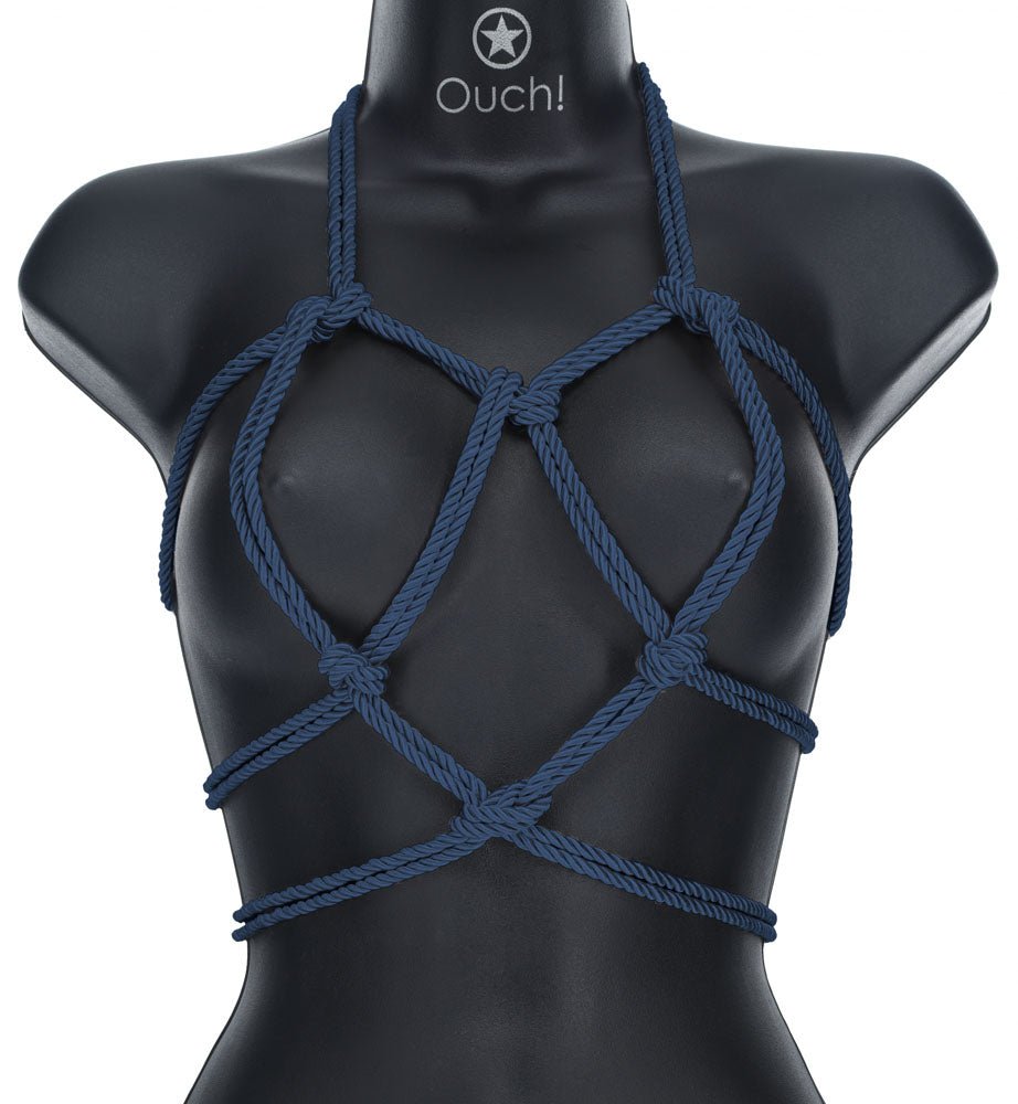 OUCH! Bondage Rope - 10 M - Navy Blue - Navy Blue Nylon Bondage Rope - 10 metre Length - Mr and Mrs D's