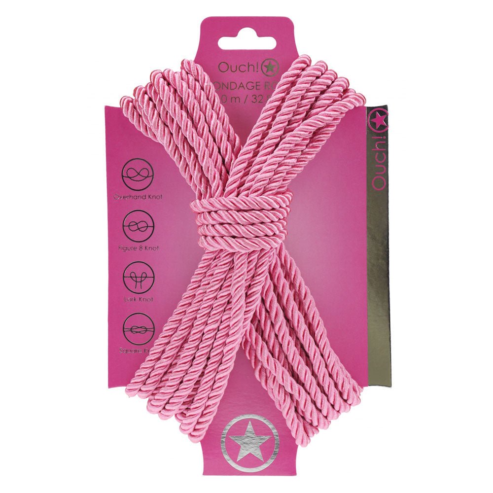 OUCH! Bondage Rope - 10 M - Pink - Pink Nylon Bondage Rope - 10 metre Length - BONDAGE - TOYS - Mr and Mrs D's