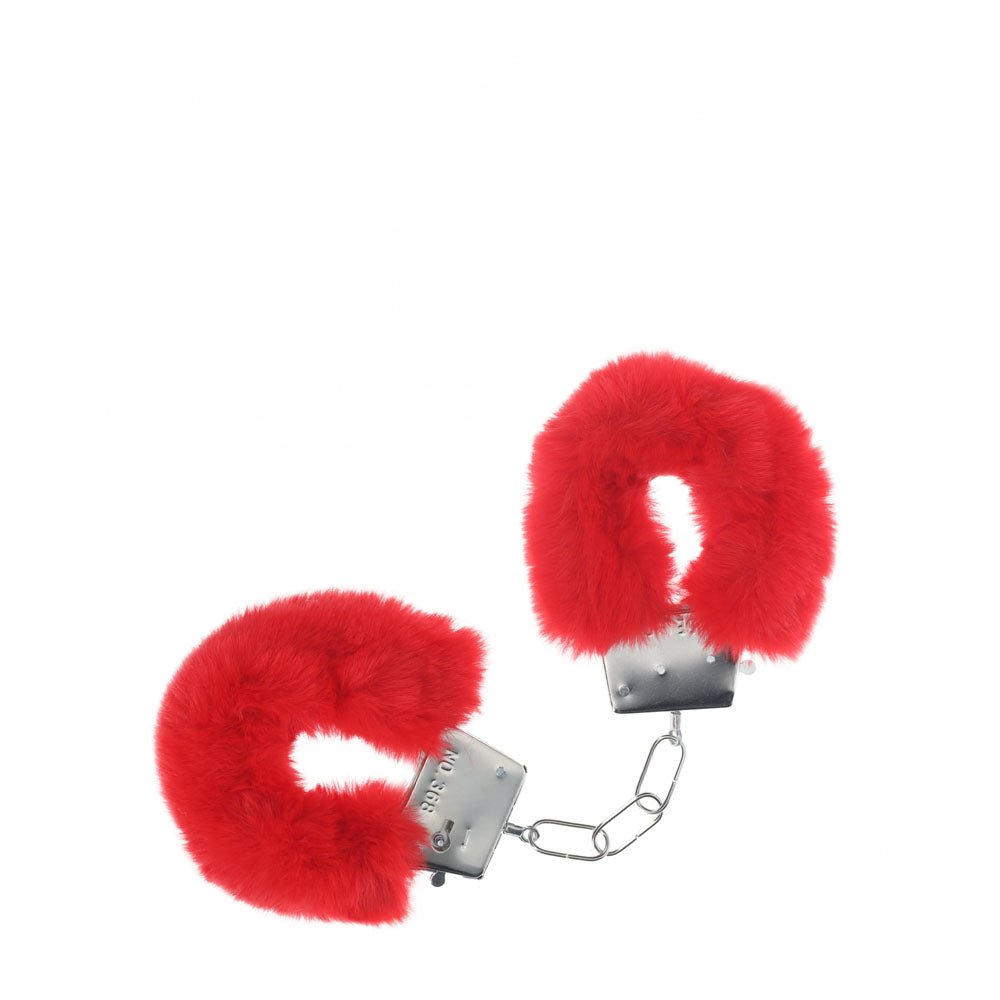 OUCH! Classic Fluffy Cuffs - Red - Red Fluffy Restraints - BONDAGE - TOYS - Mr and Mrs D's