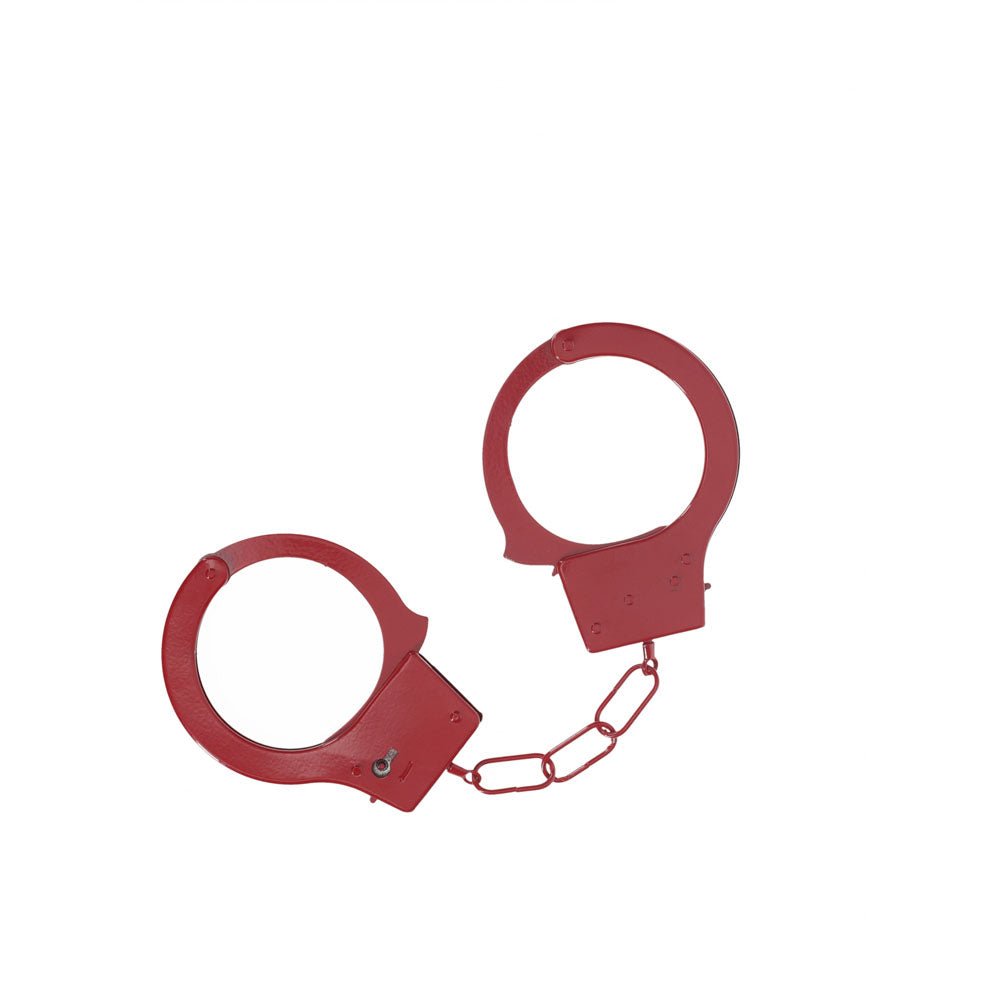 OUCH! Classic Metal Cuffs - Red - Red Restraints - BONDAGE - TOYS - Mr and Mrs D's