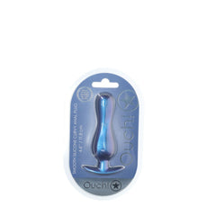 OUCH! Curvy Anal Plug - Metallic Blue - Metallic Blue 11.7 cm Butt Plug - ANAL TOYS - Mr and Mrs D's