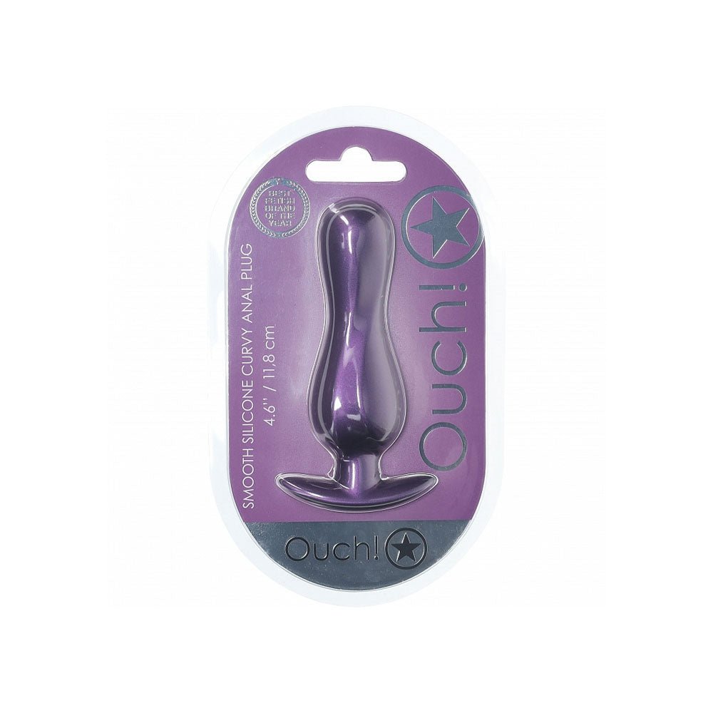 OUCH! Curvy Anal Plug - Metallic Purple - Metallic Purple 11.7 cm Butt Plug - ANAL TOYS - Mr and Mrs D's
