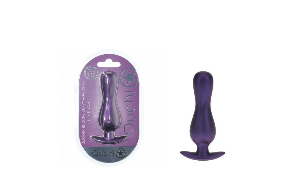 OUCH! Curvy Anal Plug - Metallic Purple - Metallic Purple 11.7 cm Butt Plug - ANAL TOYS - Mr and Mrs D's
