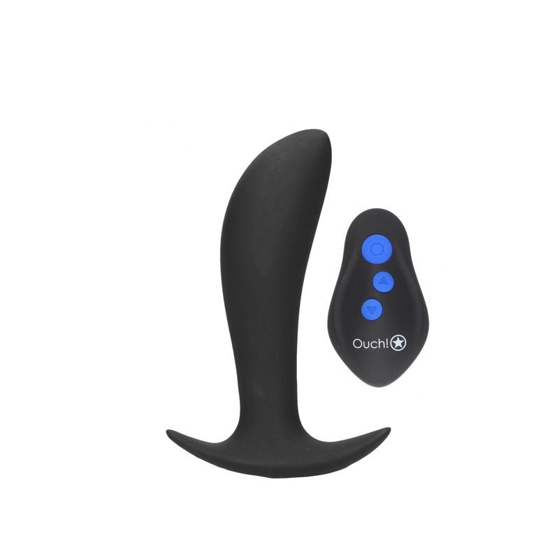 OUCH! e - Stim & Vibrating Butt Plug with Wireless Remote - Black 12.3 cm USB Rechargeable Vibrating Butt Plug with e - Stim - Mr and Mrs D's