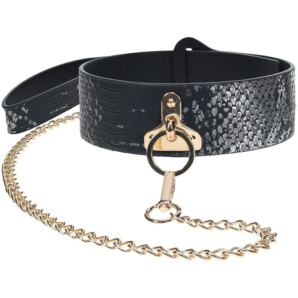 OUCH! Florence Collection - Black Collar with Leash - BONDAGE - TOYS - Mr and Mrs D's