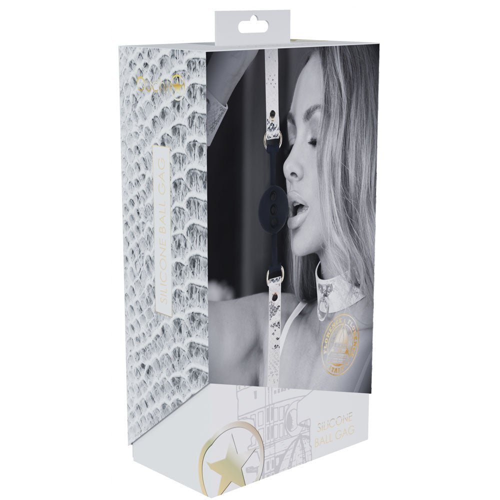 OUCH! Florence Collection - Silicone Ball Gag - White Breathable Mouth Restraint - BONDAGE - TOYS - Mr and Mrs D's