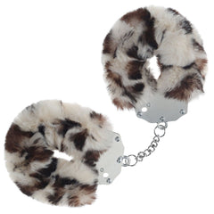 OUCH! Heavy - Duty Fluffy Cuffs - Snow Leopard - Snow Leopard Fluffy Restraints - BONDAGE - TOYS - Mr and Mrs D's