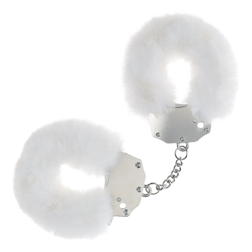 OUCH! Heavy - Duty Fluffy Cuffs - White - White Fluffy Restraints - BONDAGE - TOYS - Mr and Mrs D's
