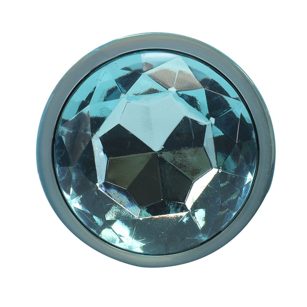 OUCH! Paris Collection - Metal Anal Plug Set - Blue - Metallic Blue Butt Plugs with Gem Bases - Set of 3 Sizes - Mr and Mrs D's