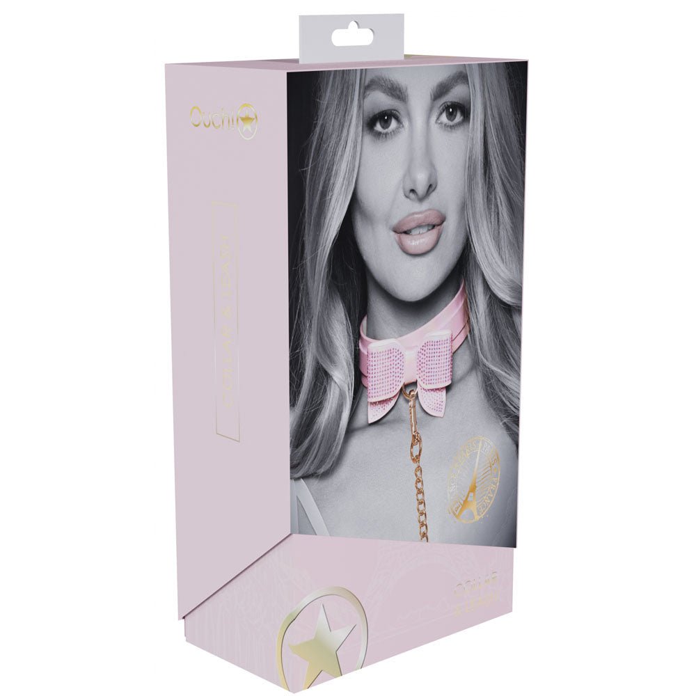 OUCH! Paris Collection - Pink Collar with Leash - BONDAGE - TOYS - Mr and Mrs D's