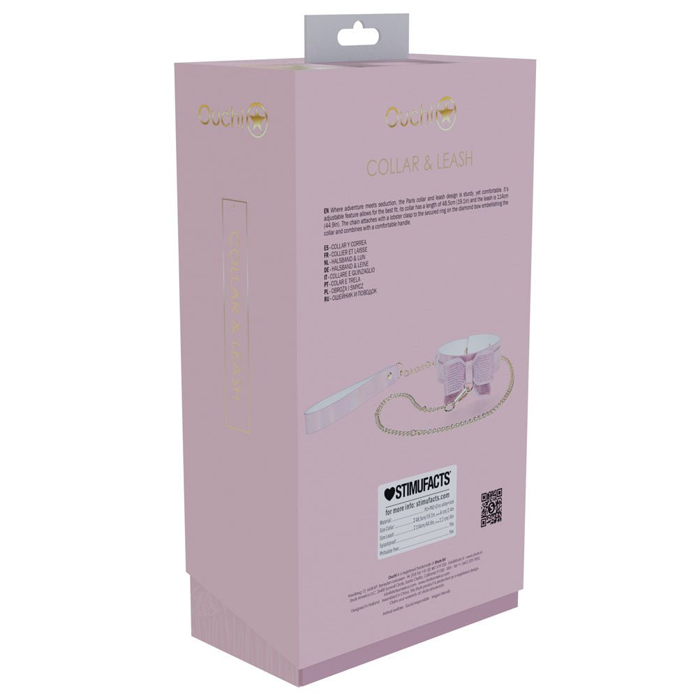 OUCH! Paris Collection - Pink Collar with Leash - BONDAGE - TOYS - Mr and Mrs D's