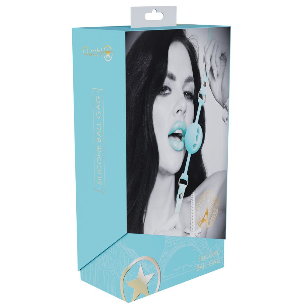 OUCH! Paris Collection - Silicone Blue Ball Gag - BONDAGE - TOYS - Mr and Mrs D's