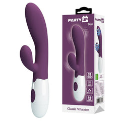 Party Up BEN Classic Vibe - Purple - Purple 20 cm Rabbit Vibrator - Mr and Mrs D's