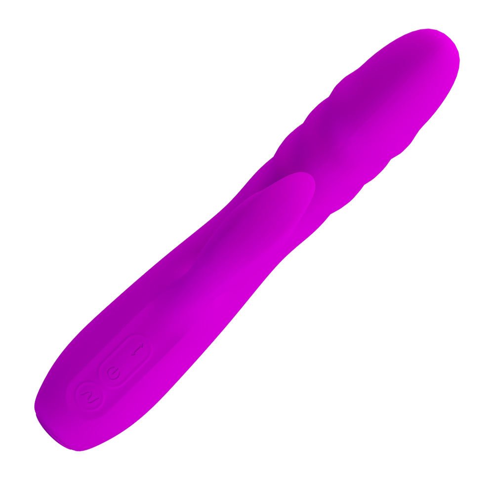 Party Up BOB Thrusting Vibe - Purple - Purple 25 cm USB Rechargeable Thrusting Rabbit Vibrator - Mr and Mrs D's