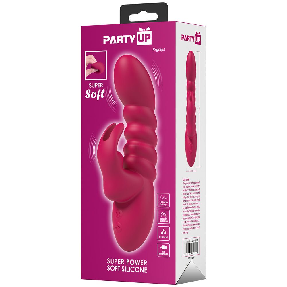 Party Up BRYNLYN - Pink - Pink 18.2 cm USB Rechargeable Rabbit Vibrator - Mr and Mrs D's