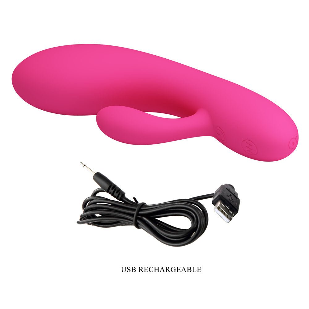 Party Up CLARE Flexible Vibe - Pink - Pink 16.9 cm USB Rechargeable Rabbit Vibrator - Mr and Mrs D's