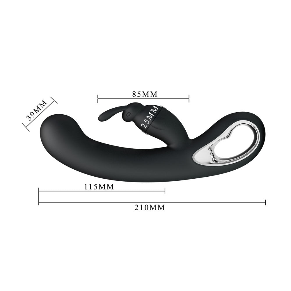 Party Up COLIN Rabbit Vibe - Black - Black 21 cm USB Rechargeable Rabbit Vibrator - Mr and Mrs D's