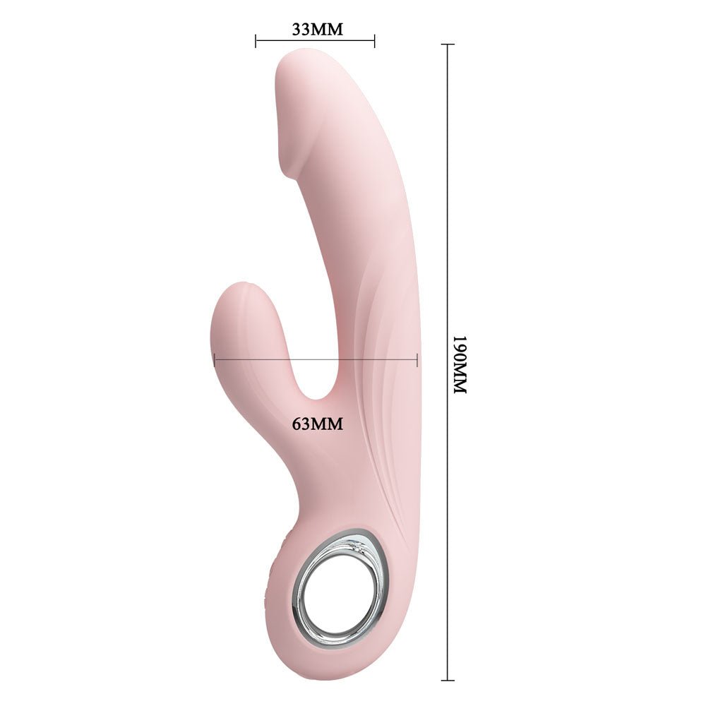 Party Up DAVE Rabbit Vibe - Pink - Pink 19 cm USB Rechargeable Rabbit Vibrator - Mr and Mrs D's