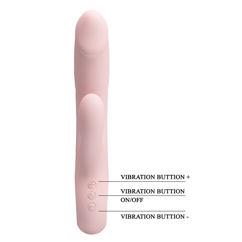 Party Up DAVE Rabbit Vibe - Pink - Pink 19 cm USB Rechargeable Rabbit Vibrator - Mr and Mrs D's