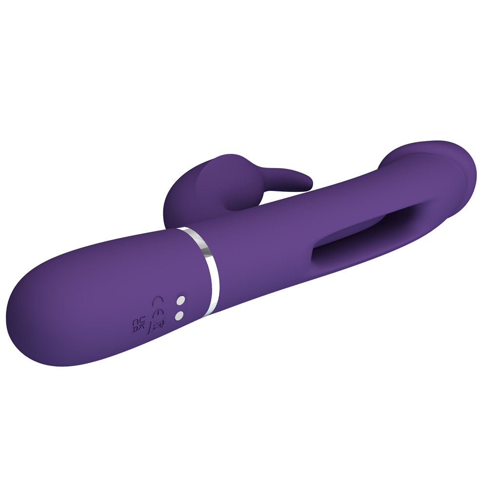 Party Up DAVID Swinging Vibe - Purple - Purple 23.2 cm USB Rechargeable Rabbit Vibrator with Flicking Arm - Mr and Mrs D's