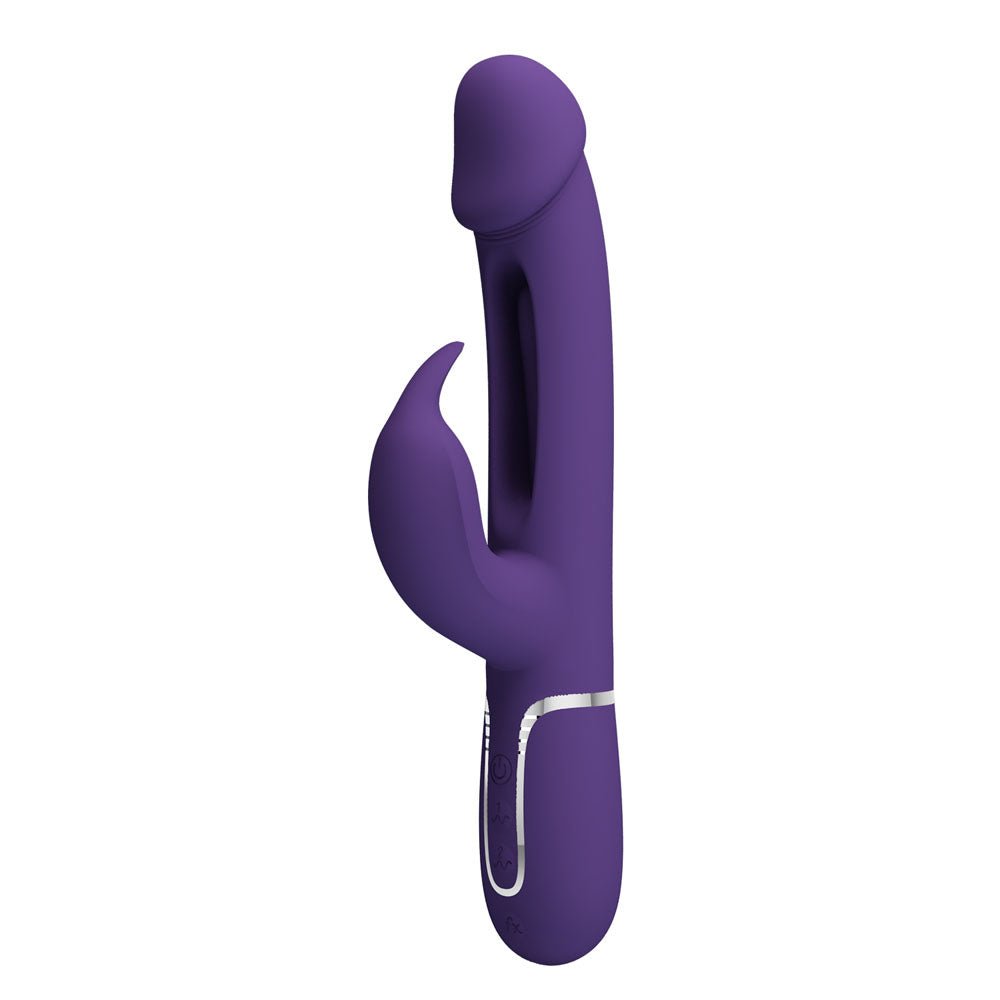 Party Up DAVID Swinging Vibe - Purple - Purple 23.2 cm USB Rechargeable Rabbit Vibrator with Flicking Arm - Mr and Mrs D's