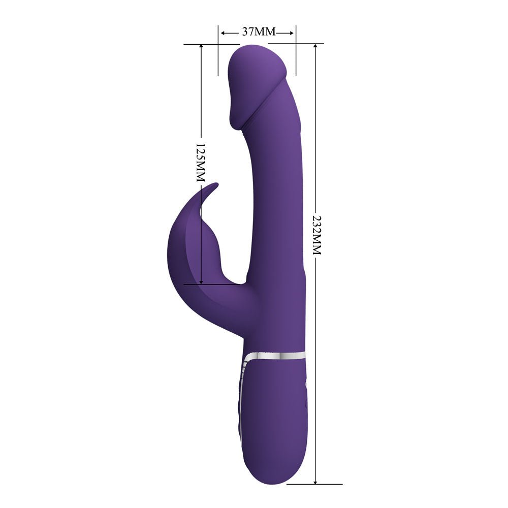 Party Up DAVID Swinging Vibe - Purple - Purple 23.2 cm USB Rechargeable Rabbit Vibrator with Flicking Arm - Mr and Mrs D's