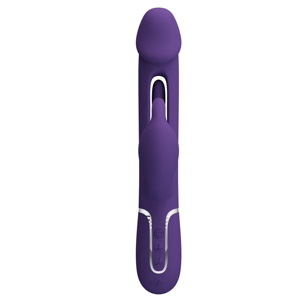 Party Up DAVID Swinging Vibe - Purple - Purple 23.2 cm USB Rechargeable Rabbit Vibrator with Flicking Arm - Mr and Mrs D's