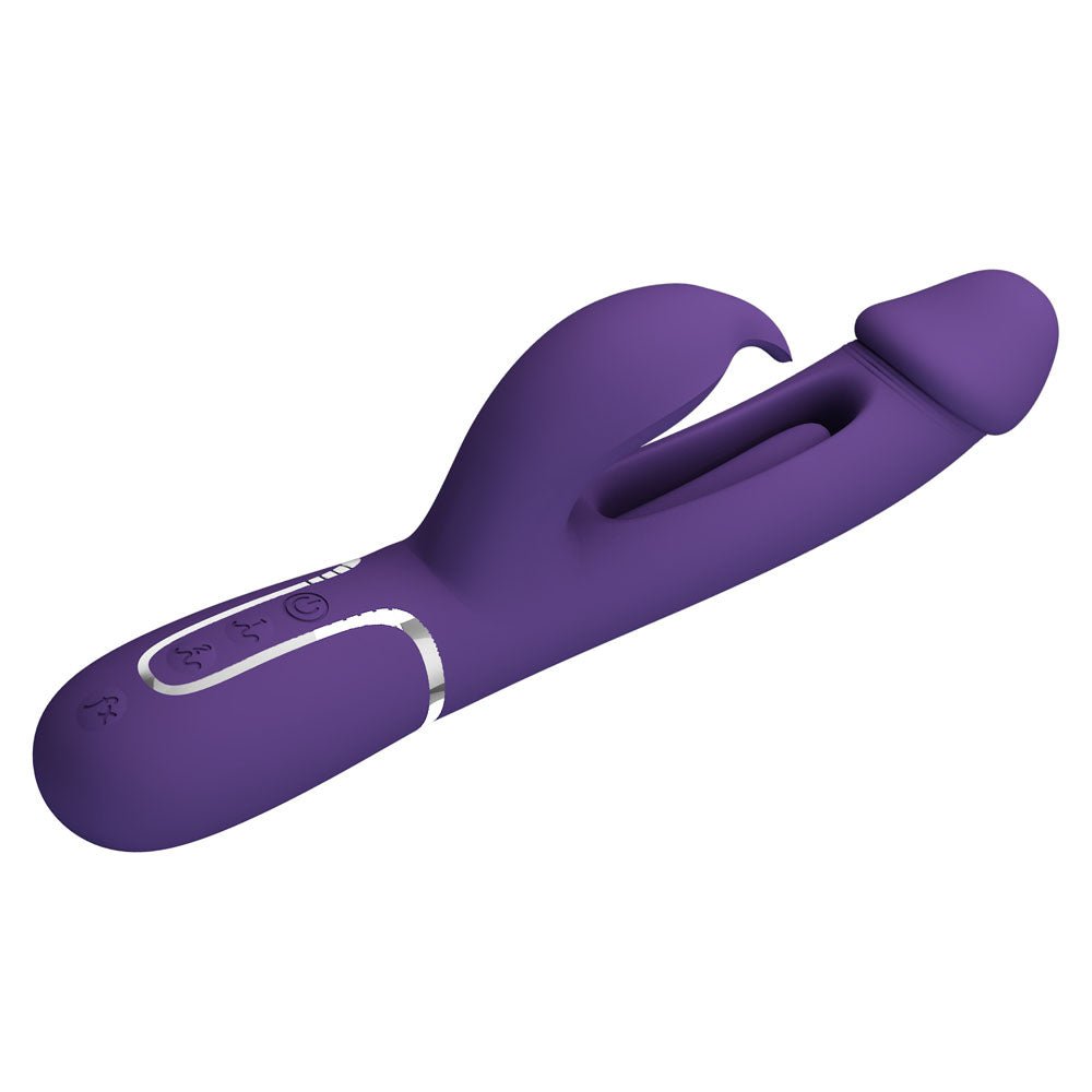 Party Up DAVID Swinging Vibe - Purple - Purple 23.2 cm USB Rechargeable Rabbit Vibrator with Flicking Arm - Mr and Mrs D's